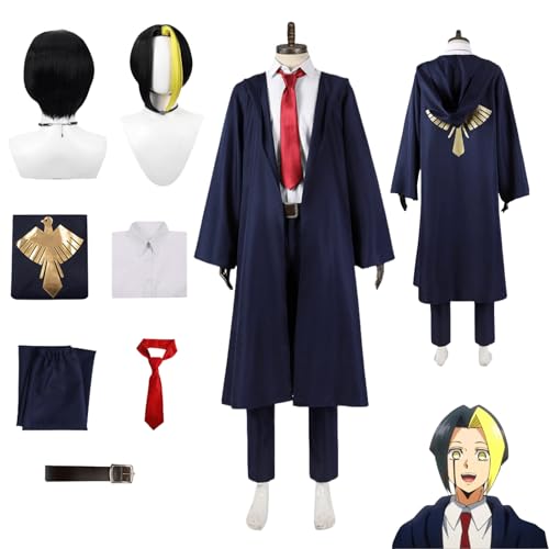 CosDance Anime Mashle: Magic and Muscles Cosplay Kostüm Outfit Finn Ames Uniform Komplettset Halloween Party Dress Up Anzug mit Wig für Junge (M) von CosDance