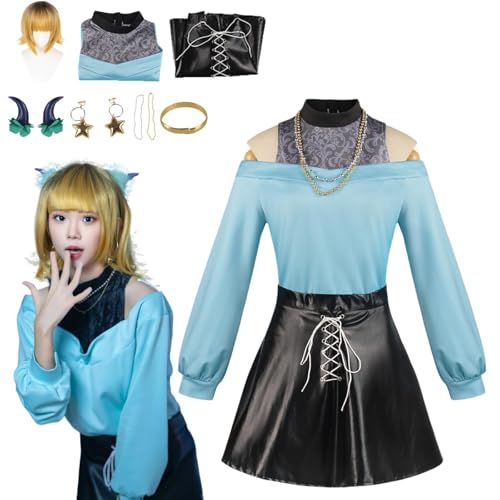 CosDance Anime Mem Cho Cosplay Kostüm Outfit OSHI NO KO Uniform Komplettset Halloween Party Dress Up Anzug mit Perücke (2XL) von CosDance