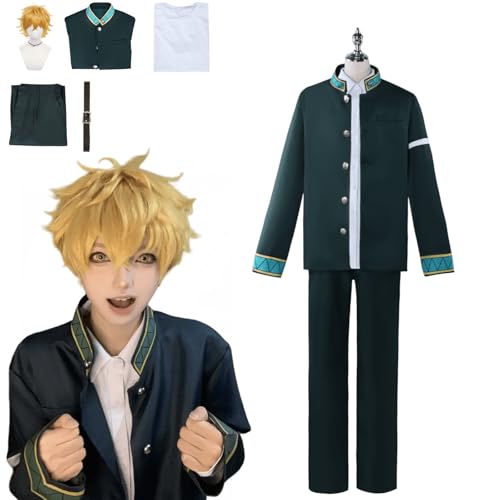 CosDance Anime Nirei Akihiko Cosplay Kostüm Outfit Wind Breaker Uniform Komplettset Halloween Party Dress Up Anzug mit Perücke (S) von CosDance