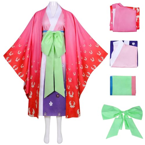 CosDance Anime One Piece Kozuki Hiyori Cosplay Kostüm Outfits Halloween Anzug für Frauen Kimonorock Uniform komplettes Set Karnevalsparty Geschenke (M) von CosDance