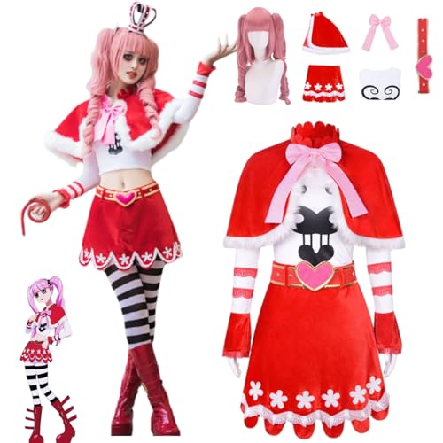 CosDance Anime One Piece Perona Cosplay Kostüm mit Perücke Halloween Anzug für Frauen Umhang Hemd Rock Uniform komplettes Set Karnevals Party Geschenke (L) von CosDance