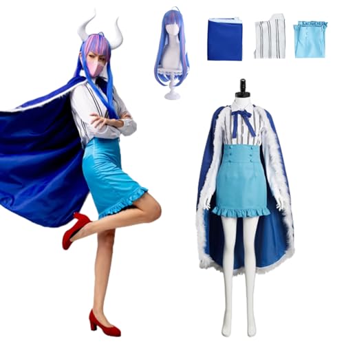 CosDance Anime One Piece Ulti Cosplay Kostüm mit Perücke Halloween Anzug für Frauen Umhang Hemd Rock Uniform komplettes Set Karnevals Party Geschenke (3XL) von CosDance