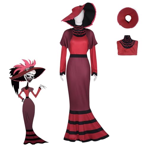 CosDance Anime Rosie Cosplay Kostüm für Frauen und Mädchen Hazbin Hotel Figur Schlepprock Uniform Anzug Outfit Halloween Ankleideset für Erwachsene Karnevalsparty Geschenke (M) von CosDance