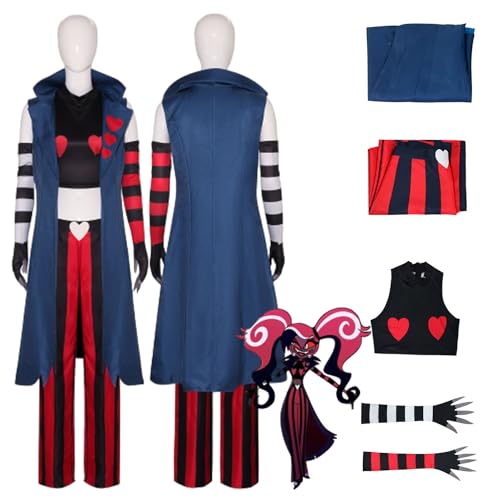 CosDance Anime Samt Cosplay Kostüm für Frauen Mädchen Hazbin Hotel Fashion Queen Charakter Uniform Anzug Set Erwachsene Dress Up Outfits Umhang Anzug Halloween Karneval Party Geschenke (S) von CosDance