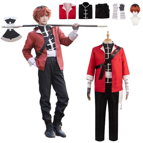 CosDance Anime Stark Cosplay Kostüme Outfit für Männer Frieren at the Funeral Charakter Mantel Robe Uniform mit Perücke Halloween Umhang Anzug Comic Karneval Party Geschenke von CosDance