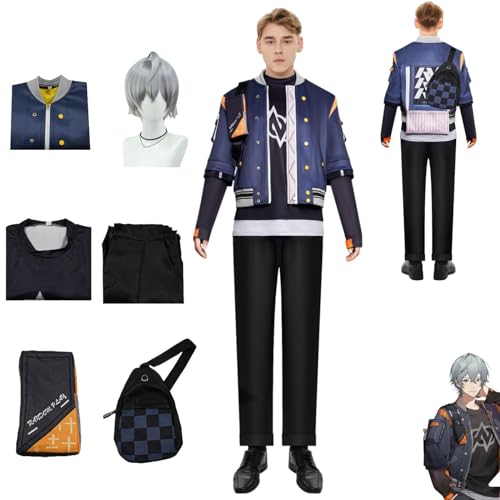 CosDance Anime Wise Cosplay Kostüm Outfit Zenless Zone Zero Uniform Komplettset Halloween Party Dress Up Anzug mit Perücke (L) von CosDance