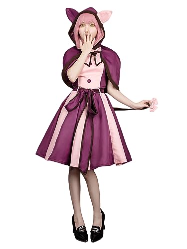 CosFantasy Damen Halloween Cosplay Kostüm Kleid Magisch gestreiftes Katzenkleid mp005600S, Mehrfarbig, L von CosFantasy