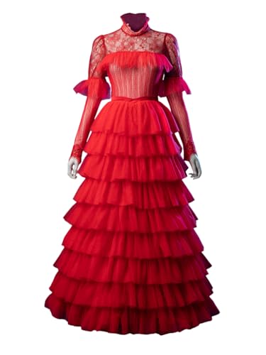 CosFantasy Lydia FY0100 Damen-Kostüm, Gothic, Brautkleid, Brautkostüm, Halloween, Rot, Rot/Ausflug, einfarbig (Getaway Solids), M von CosFantasy