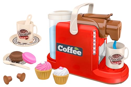 Spielzeug-Kaffeemaschine mit Licht und Geräuschen - Ausgestattet mit Wassertank - Funktionsweise - Zubehör - Globus Toys - Cose di Casa 42200 von Cose di Casa