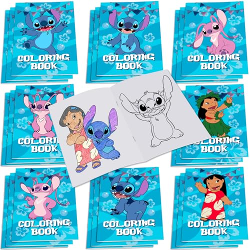 Stitch Party Supplies, 24 Stück Malbücher für Stitch Birthday Party Favors Geschenke, Goodie Bag Stuffers, Klassenzimmer Belohnungen, 8 Stile von Cosershow