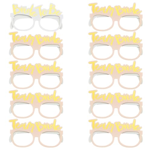 Cosiesnest 10 Stück Bride to Be Partybrille Rosa Papier Partybrille Frauen Junggesellinnenabschied Accessoires Hochzeit Fotorequisiten Spiele Zubehör für Bachelorette Party von Cosiesnest