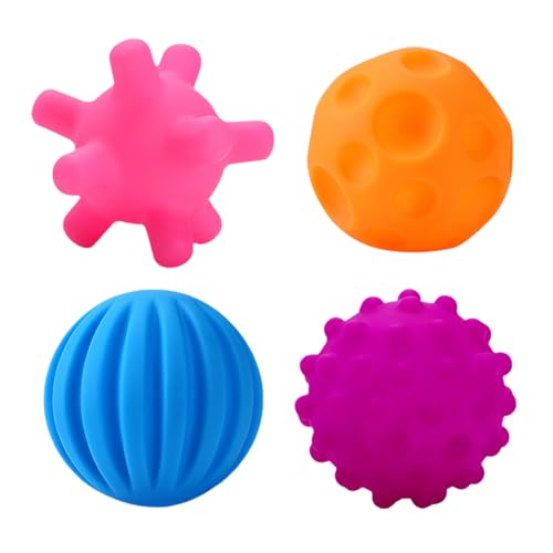 4 Stücke Badespielzeug, Kleinkind -Badewannenspielzeug, Sensorisches Spielzeug, Handgriff Ball, Geschenke für Mädchen Jungen Spielzeug Alter 1 2 3 4 Kinder Bad Spielzeug Spielzeug (Multicolor B) von Cosiesnest