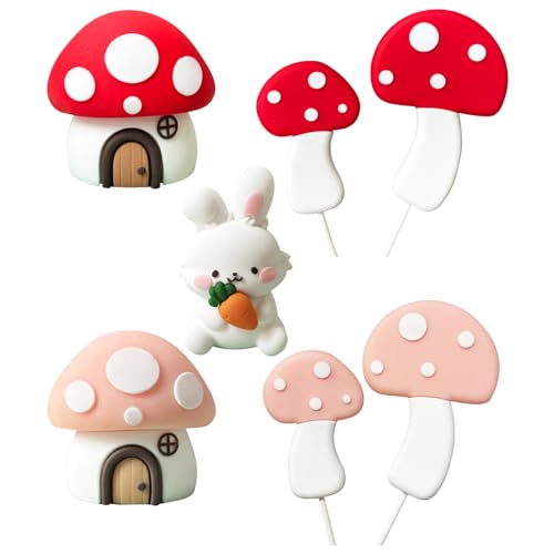 8 Stück Bunny Tortendeko Geburtstag Kuchen Deko Set Happy Birthday Tortendeko Cake Toppers Kreatives Weich Kunststoff Hase Torten Dekorations Set für Baby Tortendeko und Partybedarf von Cosiesnest