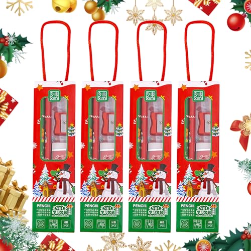 Cosiesnest 5 Weihnachten Schreibwaren Set Schreibwaren Geschenke Set Bleistift, Radiergummi, Lineal, Anspitzer, Brieftasche Kinder Mitgebsel Weihnachten Geburtstag Geschenke (B) von Cosiesnest