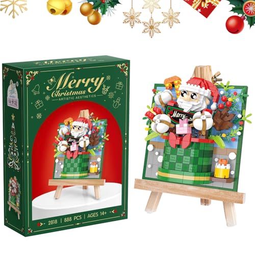 Miniatur Bausteine Puzzle, Miniatur Bausteine Nette, Stereoskopische Bausteine Weihnachten, Mini Building Block Santa,3D Weihnachtsmann Bausteine, für Weihnachtsheim Dekoration Kreatives Geschenk von Cosiesnest