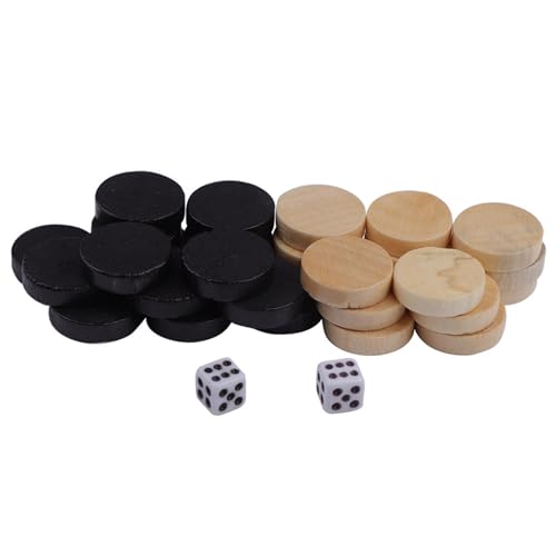 Backgammon-Stücke, Dame-Stücke, Gute Praktikabilität, 32 Stück Holz-Spielsteine ​​für Brettspiele für, Brettspiel, Lernen, Camping von Cosiki