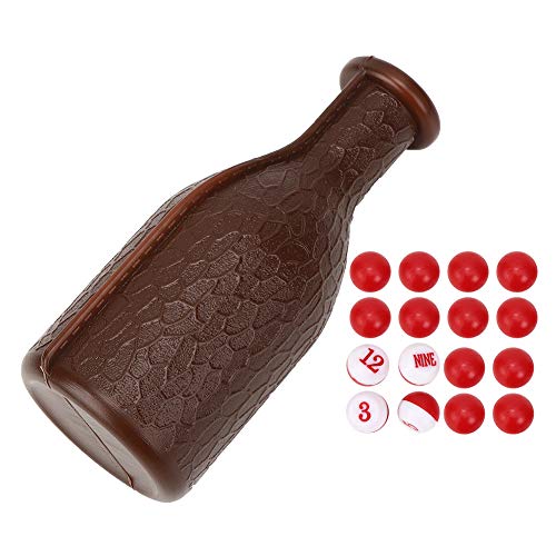 Billard-Shaker-Flasche, 6,5 X 2,9 Zoll Gummibälle, Pool-Würfelbox mit 16 Nummerierten Tally-Bällen für, PEA (Brown) von Cosiki