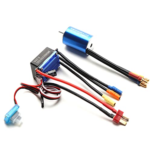 Bürstenloser Motor, Bürstenloser Motor und Regler mit 60 A Regler, Bürstenloser Motor, RC-Motor für RC-Car-Monster-Truck-Crawler-Truck-Drohne (3300KV) von Cosiki