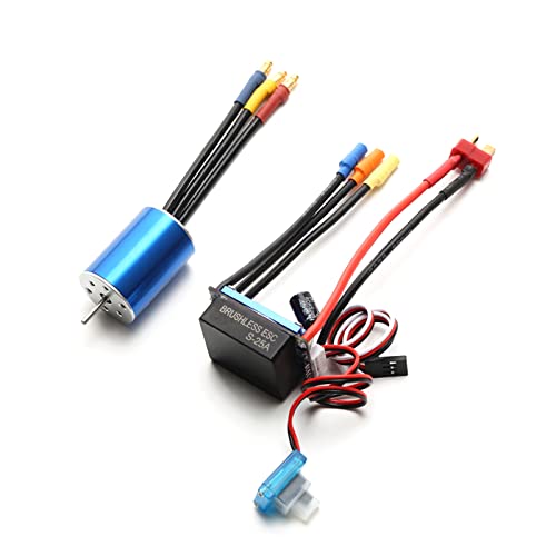 Bürstenloser Motor, Bürstenloser Motor und Regler mit 60 A Regler, Bürstenloser Motor, RC-Motor für RC-Car-Monster-Truck-Crawler-Truck-Drohne (4800 kV) von Cosiki