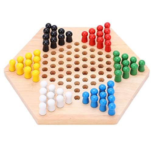 Chinesische Dame, Chinesisches Dame-Brettspiel, Chinesisches Dame-Brettspiel, Chinesisches Dame-Brettspiel, Buntes Dame-Brettspiel aus Holz für Erwachsene, , Familie von Cosiki