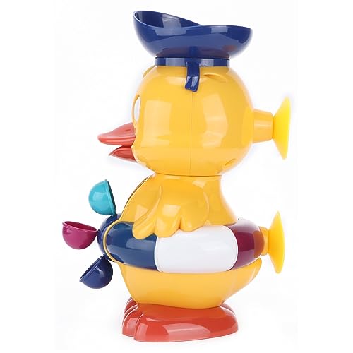 Enten-Badespielzeug, Baby-Badespielzeug, 11 X 15 X 23 cm, ABS-Badewanne, Entenspielzeug, Badespielzeug mit Drehbarem Wasserrad für Kleinkinder ab 12 Monaten von Cosiki