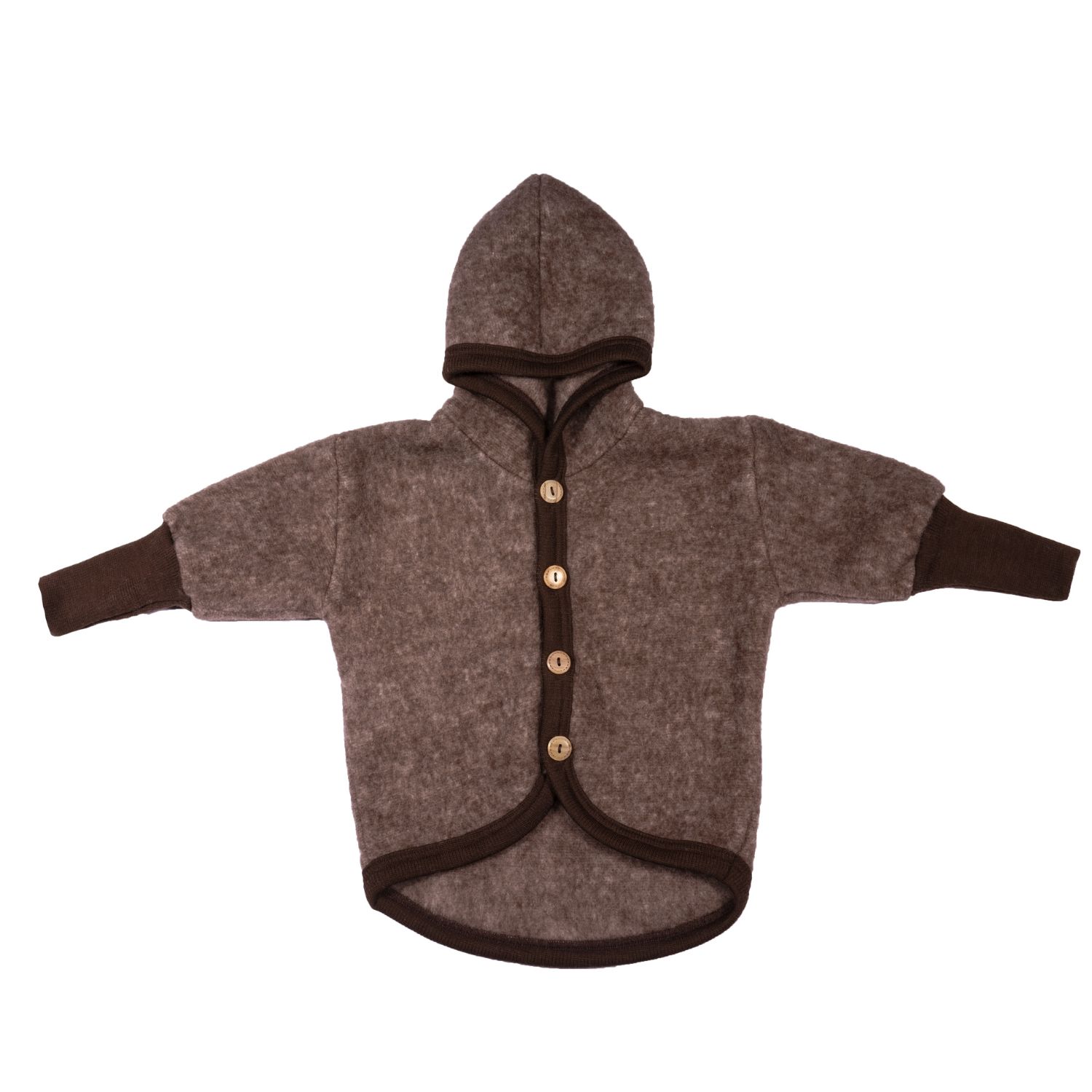 Cosilana Baby-Jacke mit Kapuze aus Woll-/Baumwollfleece - 74 / 80 115 Braun Cosilana Baby-Jacke mit Kapuze aus Woll-/Baumwollfleece - 74 / 80 115 Braun von Cosilana