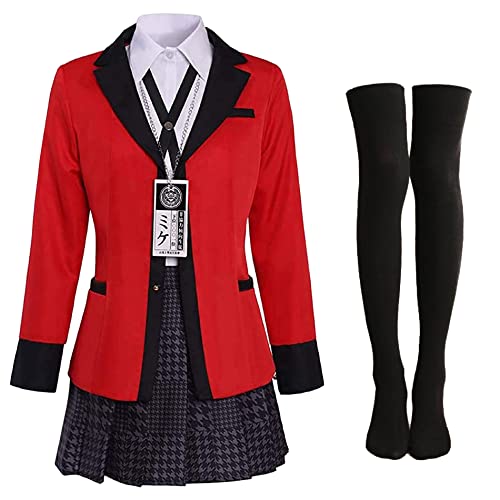 Coslover Anime Jabami Yumeko Kostüm Jacke Cosplay Kostüm komplettes Set Damen und Mädchen, Jabami Yumeko Komplettes Set, Medium von Coslover