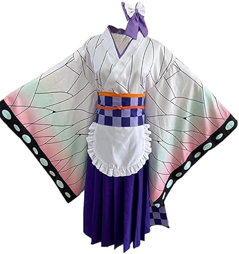 Cosplay Life Demon Kimetsu Café Maid Lolita Kleid New Anime Slayer Komplettset Kimono Kostüm (Shinobu, 2XL) von Cosplay Life