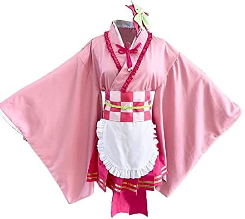 Cosplay Life Demon Kimetsu Café Maid Lolita Kleid New Anime Slayer Komplettset Kimono Kostüm (TSUYURI, 2XL) von Cosplay Life