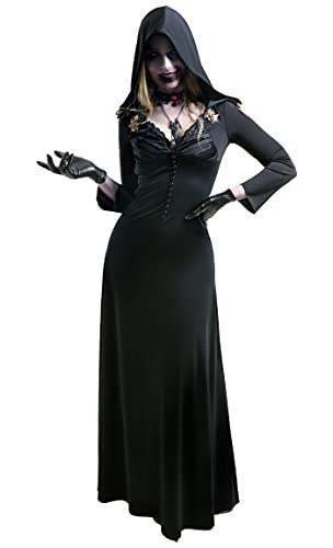 Cospaly.fm Damen Vampir Daniela Dimitrescu Cosplay Kostüm Hoodied Kleid mit Halsketten und Handschuhen (XL) von Cosplay.fm