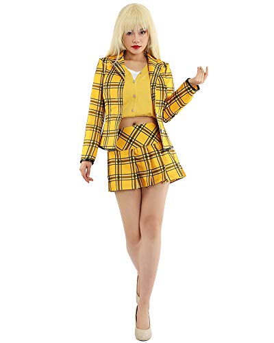 Cosplay.fm Cher Horowitz Damen-Outfit im 90er-Jahre-Stil, Gelb - Gelb - X-Large von Cosplay.fm