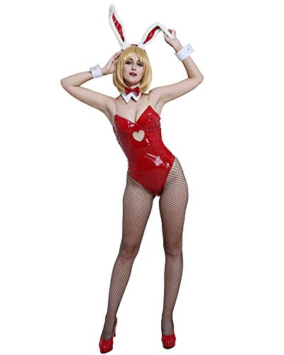 Cosplay.fm Damen Bunny Cosplay Kostüm Einteiler Bodysuit - Rot - Medium von Cosplay.fm