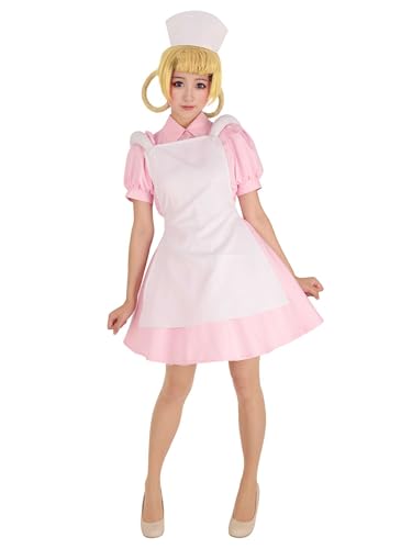 Cosplay.fm Damen Krankenschwester Cosplay Kostüm Outfit Rosa Kleid mit Hut (XL) von Cosplay.fm