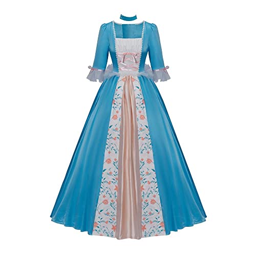 CosplayDiy Damen Anzug für Erika Cosplay Erwachsene Prinzessin Kleid Kostüm Komplettes Set, Blau, XL von CosplayDiy