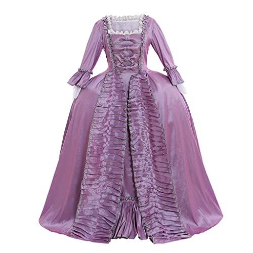 CosplayDiy Damen Königin Marie Antoinette Rokoko Ballkleid Gothic Viktorianisch Kleid Kostüm Lila S von CosplayDiy