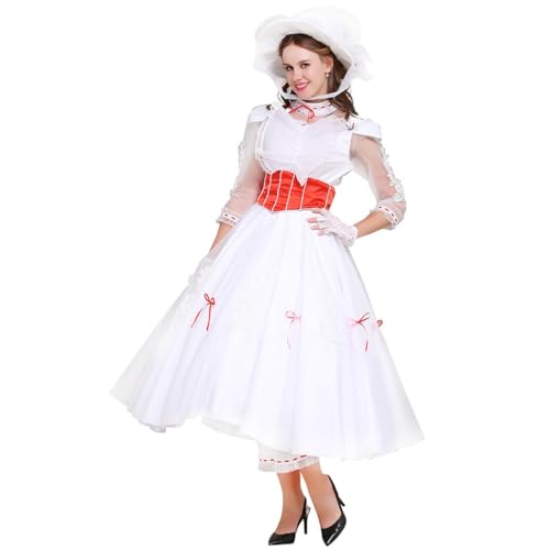 CosplayDiy Damen Kostüm Kleid für Prinzessin Cosplay, Weiss/opulenter Garten, XL von CosplayDiy