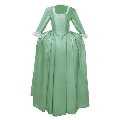 CosplayDiy Musikalisches Hamilton Cosplay Kostüm Angelica Peggy Eliza Schuyler Schwestern Kleid Mädchen Hamilton Kolonial Kleid, Grüne Frauen, X-Large von CosplayDiy