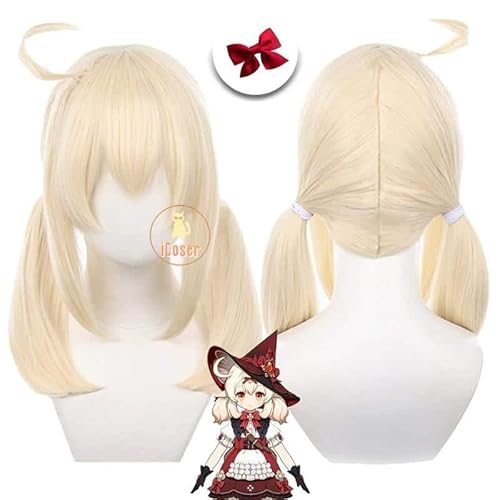 5 Star Klee Blossoming Starlight Cosplay Kostüm Kleid Genshin Impact Uniform Witch Lolita Outfit Hat Damen Prop, Wig With Hairpin, M von CosplayHero