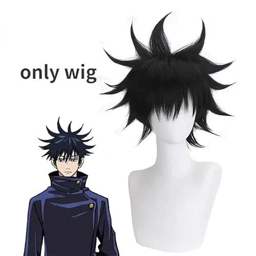 ANIMECC Fushiguro Megumi Jujutsu Kaisen Cosplay Kostüm Wig Bule Black Uniform Top + Pants Halloween Party for Men Boy S-XXL, Only Wig, S, Jujutsu Kaisen von CosplayHero