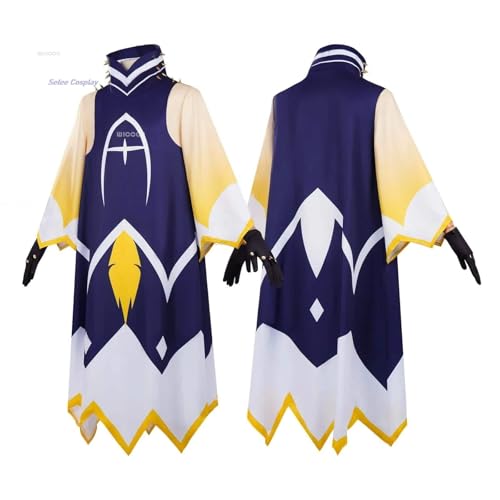 Anime Adam as Human Hazbin Cosplay Blue Kostüm Maske Wig Perücke Hotel Angel Halo Clothes Uniform Cosplay Robe Cosplay, Dark suit, XXL von CosplayHero