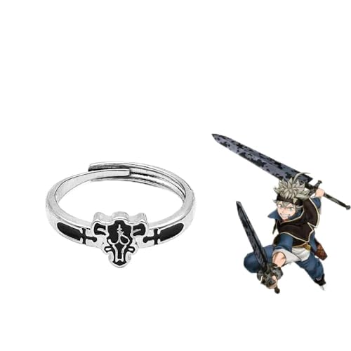 Anime Black Clover Quartet Knights Cosplay Ring Demon Asta Adjustable Alloy Rings Unisex Jewelry Prop Accessories Gift von CosplayHero