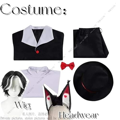 Anime Husk Cosplay Kostüm Wig Perücke Gloves and Claw Assembled Hazbin Cosplay Hotel Daemon Suit Prop Woman Man Set, 7, L von CosplayHero