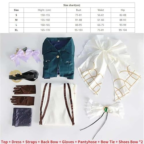 Anime Violet Evergarden Cosplay Kostüm High Quality Princess Maid Dress Halloween Top Dress Gloves Carnival For Woman Skirt, set, S von CosplayHero