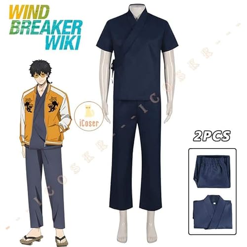 Anime WIND BREAKER Jo Togame Cosplay Kostüm Wig Perücke Shishitoren Jacket Uniform Sunglasses Kimono Damen Herren, 2pcs, XL von CosplayHero