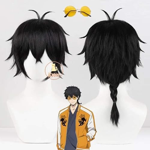 Anime Wind Breaker Jo Togame Cosplay Kostüm Wig Perücke Shishitoren Jacket Uniform Sunglasses Kimono Damen Herren, Wig with Sunglasses, XL von CosplayHero