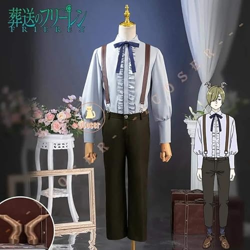 Draht Cosplay Kostüm Anime Frieren Beyond Journey's End Shirt Uniform Headwear Outfit Herren Damen Props, Full set, L von CosplayHero