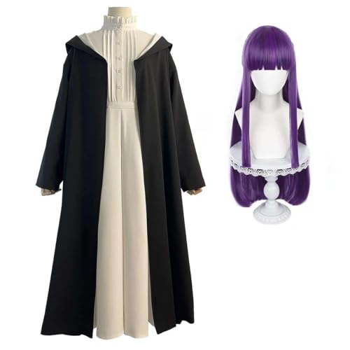 Frieren Beyond Journey's End Anime Fern Cosplay Costume Wig Cloak Coat Dress Casual Wearing Christmas New Year Gift, Costume with Wig, XXL von CosplayHero