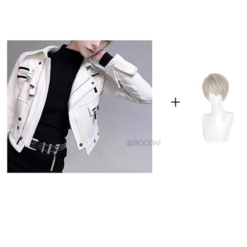 Game Love and Deepspace Xavier Seiya cosplay Kostüm cos Denim jacket Cosplay Wig Perücke 25cm Short Light Hair Heat Resistant Anime, Cw, One Size, Love and deepspace von CosplayHero