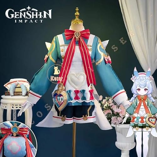 Genshin Impact Sigewinne Cosplay Kostüm Wig Perücke Lolita Kleid Bag Fontaine Uniform Hat Tail fortress of Meropide Damen Cos, Costume only, L von CosplayHero