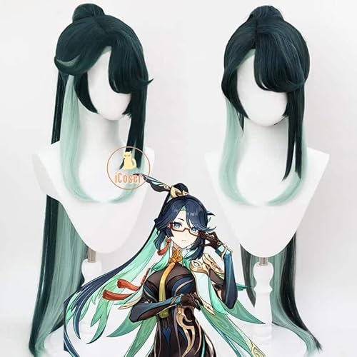 Genshin Impact Xianyun Cosplay Kostüm Wig Perücke Kleid Uniform Glasses Passerine Herald Liyue Damen Props, Wig Only, XXL von CosplayHero